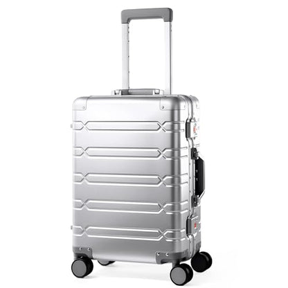 VentureVault All Aluminum 20 Inch Carry On Luggage With Wheels, Silver - color: Silvery, size: 20inch