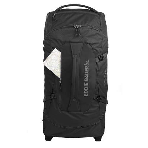 Eddie Bauer Expedition Rolling Duffel Bag with Wheels - Black, 34" - color: Black, size: 34" (Check-In)
