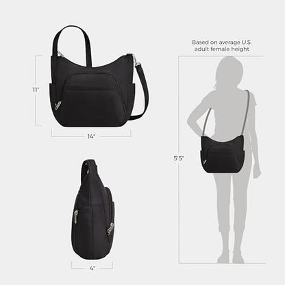 Travelon Anti-theft Classic Crossbody Bucket Bag - color: Black