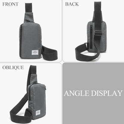 JEMINAL Shoulder Crossbody Bag Hiking Backpack Travel Bag Men Women Sling Backpack Multifunctional - color: Dark Gray