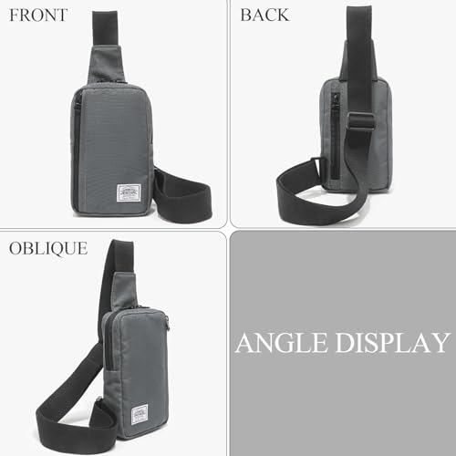 JEMINAL Shoulder Crossbody Bag Hiking Backpack Travel Bag Men Women Sling Backpack Multifunctional - color: Dark Gray