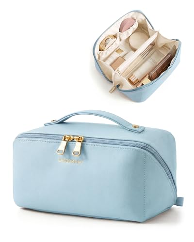 BAGSMART Makeup Bag Travel Cosmetic Bag,Women Toiletry Case, Sky Blue - color: 12- Sky Blue