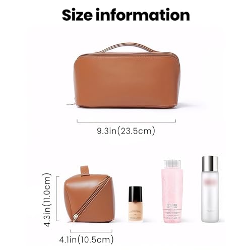 Travel Makeup Bag Organizer Bag, Large Capacity Bags, Waterproof, with Dividers and Handle for Easy Storage, Pink - color: Pink 2