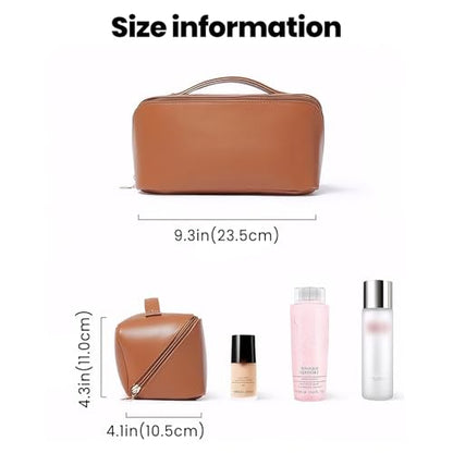 Travel Makeup Bag Organizer Bag, Large Capacity Bags, Waterproof, with Dividers and Handle for Easy Storage, Pink - color: Pink 2