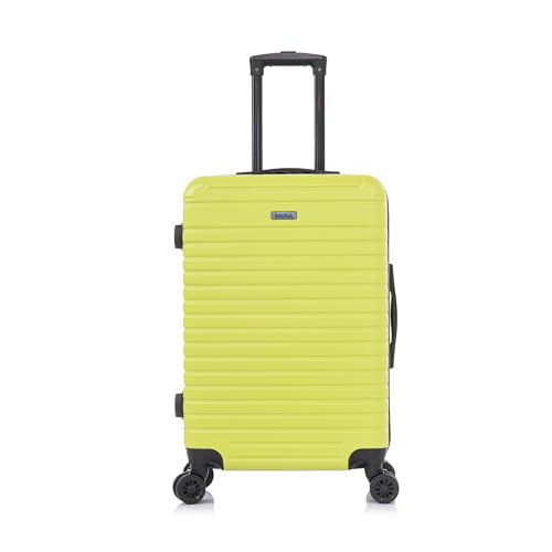 InUSA DEEP Luggage with GEL Handle | Spacious Traveling Suitcases, Travel Suitcase with Dual Spinner Wheels and Studs | 24 Inch Medium Hardside Luggage | Green - color: Green, size: 24 Inch
