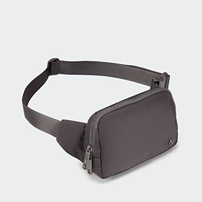 Pander Belt Bag Large 2L, Nylon Fanny Pack Purse for Women and Men with Adjustable Strap - color: Dim Grey