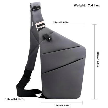 Anti Theft Travel Bag Sling Cross-body Bag Large Capacity - color: Dark Grey, style: Left Shoulder