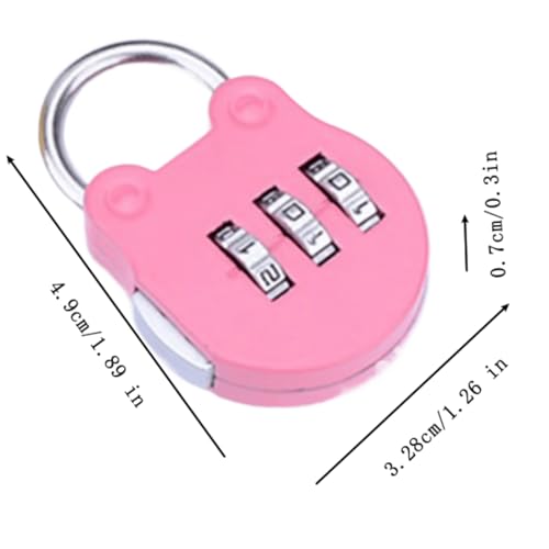 Zinc Alloy 3-Digit Combination Padlock - Resettable Code Lock for Travel, Backpack, Gym, School Lockers, Luggage, Small Portable Number Lock, Security Password Lock for Suitcase and Bags - Pink