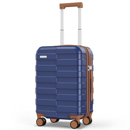 Vipbox Carry On Luggage 20 Inch Hardside PC Travel Suitcase, Classic Blue - color: Classic Blue, size: 20 inch