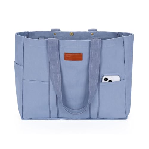 Large Canvas Tote Bag for Women,Casual Spacious Shoulder Bag - color: Blue