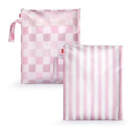 HECCEI Waterproof Wet Bags, 2-Pack Reusable Wet Dry Bag for Beach Travel - color: Pink Picnic