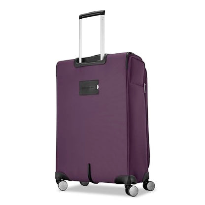 Samsonite 2-PC Soft-Sided 21/25” (Carry-On & Medium Checked), Lightweight Expandable Element Luggage Set: 2 Front Pockets & Side Pocket, Four Spinner Wheels, Adjustable Handle, Durable- Purple - color: Purple, size: 2-Piece Set (21/25)
