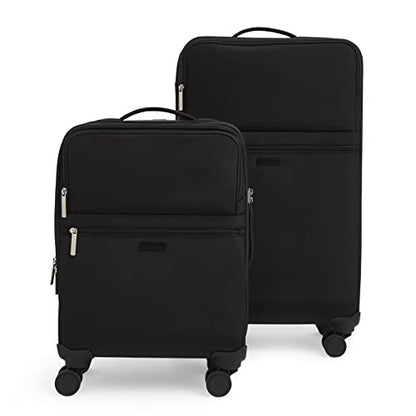 Vera Bradley Women's Softside Rolling Suitcase Luggage, Black, 22" Carry On & 27" Check In - color: Black, size: 22" Carry On & 27" Check In