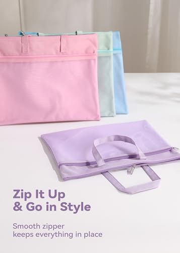 SortRax Large Zipper Pouch with Handle, Fits Letter and A4, Green - color: Green
