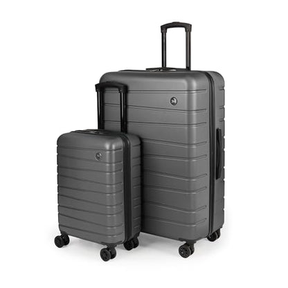 2-Piece Set(20/30in),Carry on Luggage w/Wheels,NO LOCK - color: Grey, size: 2-Piece Set (20"/30'')