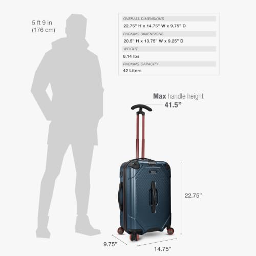 Traveler's Choice Maxporter II Polycarbonate Hardside Trunk with Spinner Wheels, Navy, 22-Inch Carry-on Luggage - color: Navy, size: 22-inch Carry-on Luggage