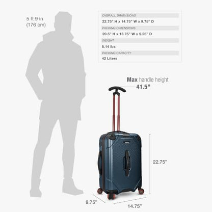 Traveler's Choice Maxporter II Polycarbonate Hardside Trunk with Spinner Wheels, Navy, 22-Inch Carry-on Luggage - color: Navy, size: 22-inch Carry-on Luggage