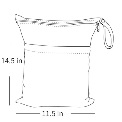 ALVA 2pcs Wet Dry Bags for Diaper Bag Waterproof Reusable with Two Pockets - color: Sea animals