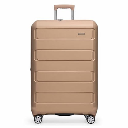 Traveler's Choice Pagosa Hardshell Expandable Luggage with Spinner Wheels, Latte Beige, 30-Inch Large - color: Latte Beige, size: 30-Inch Large