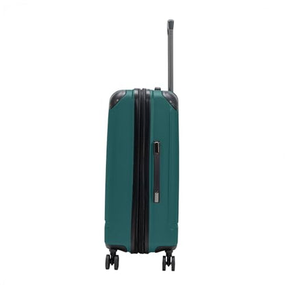 Flying Axis Collection Lightweight Hardside Expandable 8-Wheel Spinner Luggage, Midnight Turquoise, 24-Inch Checked - color: Midnight Turquoise, size: 24-Inch Checked