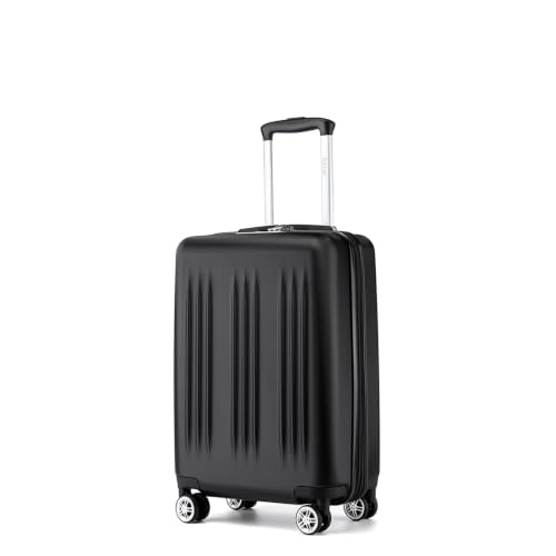 Kono Carry On Luggage 22x14x9 Airline Approved 20 Inch Expandable,Black - color: Black, size: 20"