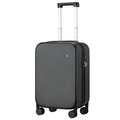 mixi Carry on Luggage Suitcases with Spinner Wheels, Hardside Rolling Suitcase PC with TSA Lock Lightweight Travel Case 20in Carry-On, Fine Grid Black - color: Fine Grid Black, size: 20in Carry on
