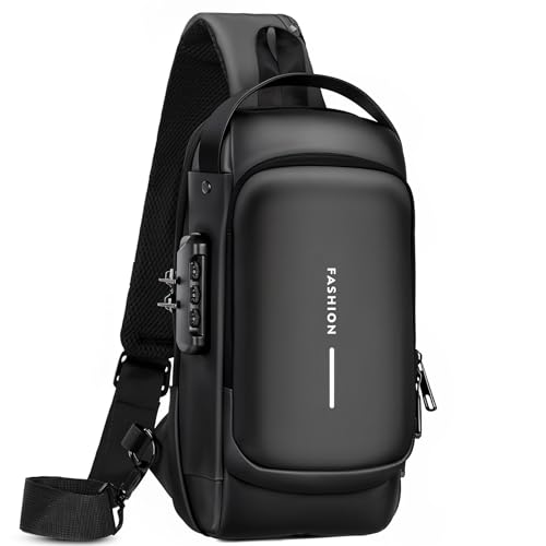Rcrirth Sling Bag for Women | Anti-theft Crossbody Shoulder Chest Bag,Black - color: Black