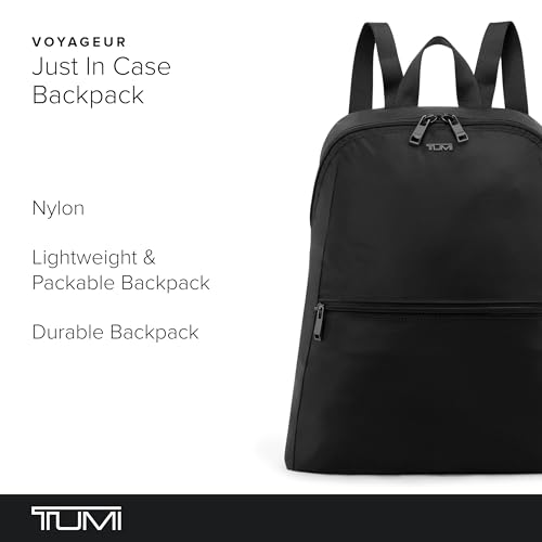 TUMI - Just In Case Foldable Backpack - Lightweight, Compact Travel Backpack - For One Bag Travel - 15.5" X 12.3" X 4.5" - Black with Gunmetal Hardware - color: Black/Gunmetal
