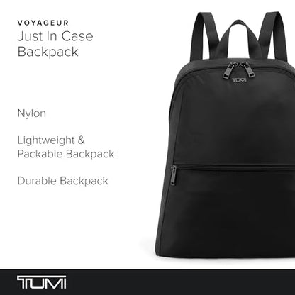 TUMI - Just In Case Foldable Backpack - Lightweight, Compact Travel Backpack - For One Bag Travel - 15.5" X 12.3" X 4.5" - Black with Gunmetal Hardware - color: Black/Gunmetal