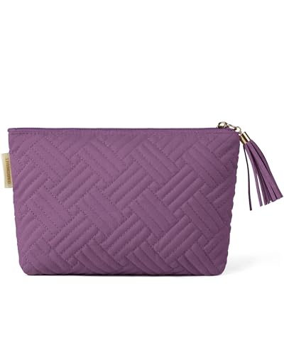 BAGSMART Small Makeup Bag with Tassel, Soft Cosmetic Pouch 8.7" - color: 03-Purple-1 pcs