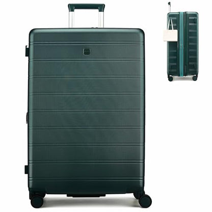 MILADA 28-Inch Large Hardside Expandable Checked Luggage Suitcase, Green - color: Blackish Green, size: Checked Large 28 inch