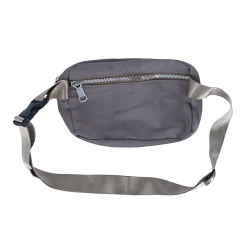 CTM Nylon Rectangle Belt Bag, Taupe - color: Taupe
