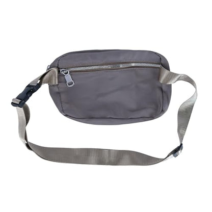 CTM Nylon Rectangle Belt Bag, Taupe - color: Taupe