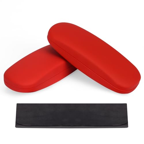 RayLove Unisex Hard Shell Eyeglasses Cases, Protective Case For Glasses - color: 2red