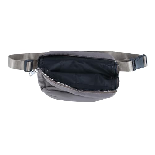 CTM Nylon Rectangle Belt Bag, Gray - color: Gray