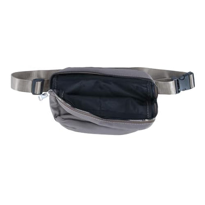 CTM Nylon Rectangle Belt Bag, Gray - color: Gray