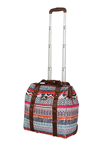 Lily Bloom Designer Under the Seat Tote Cabin Luggage Collection - 15 Inch Patterned Carry on Bag For Women - Lightweight Suitcase with 2 Rolling Spinner Wheels (Tribal Stripe) - color: Tribal Stripe