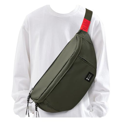 X-Large Crossbody Fanny Pack for Women Men,Waterproof Waist Bag Pack - color: Green, size: X-Large