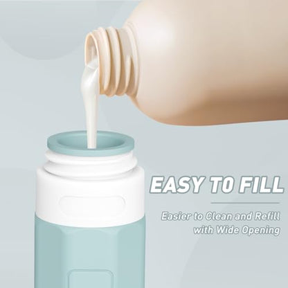 Redfly Travel Bottles for Toiletries 3oz, Silicone Travel Size Containers - color: Gray, size: 4Packs