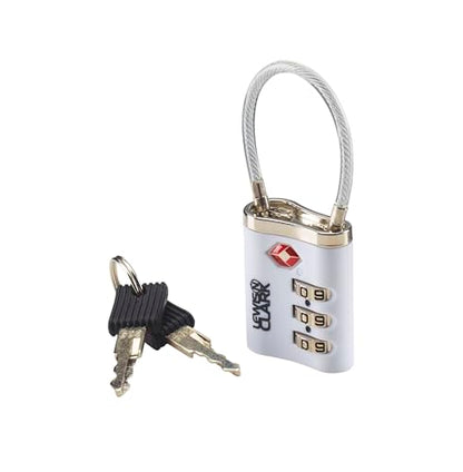 Lewis N. Clark Travelsentry 3-Dial Combo Lock with Keys, White, One Size - color: White
