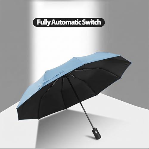Windproof Travel Compact Umbrella-Automatic Umbrellas for Rain-Compact Folding Umbrella, Travel Umbrella Compact, Small Portable Windproof Umbrellas for Men Women Teenage - color: Sky Blue