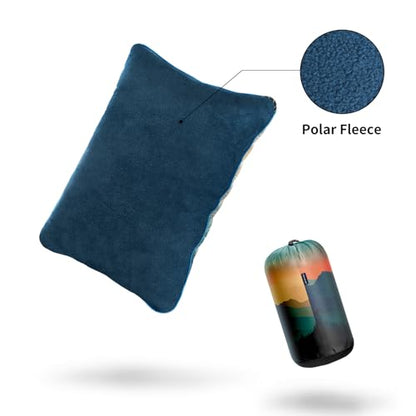 Camping Pillow Compressible Travel Pillow Lightweight Camp Pillow - color: Cyan Sky, size: Large(15.7''X19.6'')