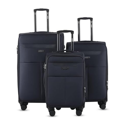 IZOD Liam Softside Luggage Set with Spinner Wheels – 3-Piece (Black) - color: Black