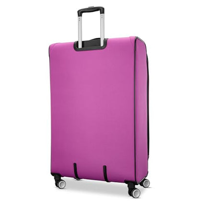 American Tourister 4 KIX 3.0 Checked-Large Softside Expandable Luggage with 4 Spinner Wheels, Hyper Violet - color: Hyper Violet, size: Large