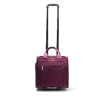 Baggallini 2 Wheel Underseater Carry-On - Lightweight Travel Weekender Luggage - color: Mulberry