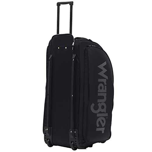 Wrangler Wesley Rolling Duffel Bag, Black, Large 30-Inch - color: Black