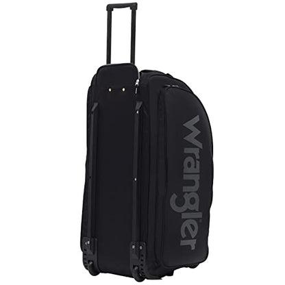 Wrangler Wesley Rolling Duffel Bag, Black, Large 30-Inch - color: Black