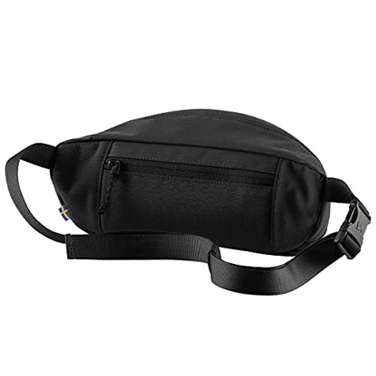 Fjällräven Ulvo Hip Pack Medium - Waterproof Bergshell Fabric, Durable Storage, Adjustable Belt- Hiking, Travel - color: Black