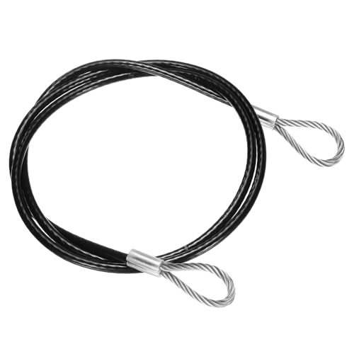 PATIKIL 59" Safety Cable Lock Security Wire Ropes 0.26" Dia Black - size: 59 Inch-Black