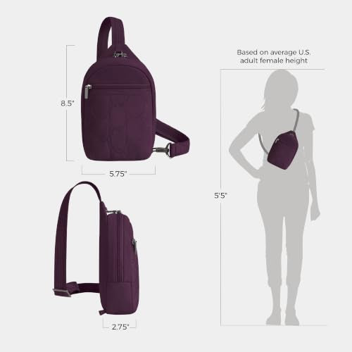 Travelon Anti-Theft Runways Small Sling - color: Plum